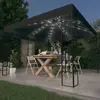 vidaXL Tonnelle avec guirlande lumineuse à LED 3x3 m Anthracite