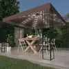 vidaXL Vidaxl Tonnelle Avec Guirlande Lumineuse À Led 3x3 M Taupe