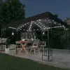 vidaXL Tonnelle avec double toit et lumières LED 3x4 m Anthracite
