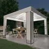 vidaXL Tonnelle avec double toit et lumières LED 3x3 m Blanc