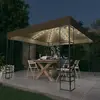 VIDAXL Chapiteau avec guirlande lumineuse à LED 3x3 m Taupe