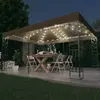 vidaXL Tonnelle avec double toit et lumières LED 3x4 m Taupe