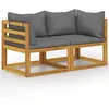 vidaXL Banc de jardin à 2 places avec coussins gris foncé