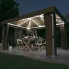 vidaXL Tonnelle avec rideau et guirlande lumineuse à LED 4x3 m Taupe