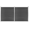 vidaXL Ensemble de panneau de clôture WPC 353x186 cm Noir