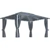 vidaXL Tonnelle avec rideau et lumières LED 4x3 m Anthracite Aluminium