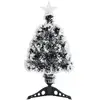 Arbre de Noël pré-éclairé vert et blanc 64 cm fibre optique - Vidaxl