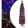 vidaXL Arbre de Noël artificiel mince et support 180 cm fibre optique