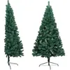 vidaXL Sapin de Noël artificiel moitié avec support vert 240 cm PVC