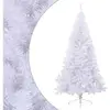vidaXL Sapin de Noël artificiel moitié avec support blanc 210 cm PVC