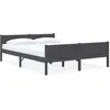 vidaXL Cadre de lit Bois de pin massif Gris 120x200 cm