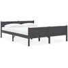 Jinlefu - Cadre de lit Bois de pin massif Gris 160x200 cm vidaXL - Gris