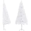 vidaXL Sapin de Noël artificiel d'angle Blanc 210 cm PVC