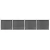 vidaXL Ensemble de panneau de clôture WPC 699x146 cm Noir