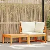 vidaXL Salon de jardin 2 pcs avec coussins blanc crème Bois d'acacia