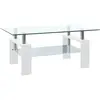 vidaXL Table basse Blanc et transparent 95x55x40 cm Verre trempé