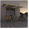 vidaXL Auvent manuel rétractable avec LED 600x300 cm Jaune et blanc