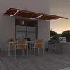 vidaXL Auvent manuel rétractable avec LED 600x300 cm Orange et marron