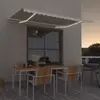 vidaXL Auvent manuel rétractable avec LED 450x300 cm Crème