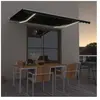 vidaXL Auvent manuel rétractable avec LED 450x300 cm Anthracite