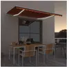 vidaXL Auvent manuel rétractable avec LED 450x300 cm Orange et marron