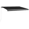 vidaXL Auvent automatique et capteur de vent/LED 450x300 cm Anthracite