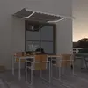 vidaXL Auvent manuel rétractable avec LED 350x250 cm Crème
