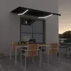 vidaXL Auvent manuel rétractable avec LED 350x250 cm Anthracite