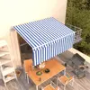 vidaXL Auvent rétractable automatique avec store 3x2,5 m Bleu et blanc