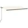 vidaXL Auvent rétractable automatique 450x350 cm Crème