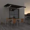 vidaXL Auvent manuel rétractable avec LED 450x350 cm Anthracite