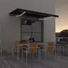 vidaXL Auvent manuel rétractable avec LED 400x350 cm Anthracite