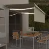 vidaXL Auvent automatique avec LED 4x3 m - Crème