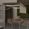 vidaXL Auvent manuel rétractable avec store et LED 4x3 m Crème