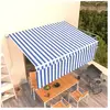 vidaXL Auvent manuel rétractable avec store 4x3 m Bleu et blanc