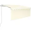 vidaXL Auvent automatique store capteur de vent LED 3,5x2,5 m Crème