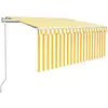 vidaXL Auvent automatique store capteur de vent LED Jaune et blanc