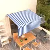 vidaXL Auvent rétractable automatique avec store 3,5x2,5 m Bleu blanc