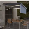 vidaXL Auvent automatique store capteur de vent LED 4,5x3 m Bleu blanc