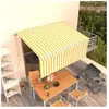 vidaXL Auvent rétractable manuel avec store 3,5x2,5 m Jaune et blanc