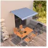 vidaXL Auvent rétractable automatique 300x250 cm Bleu et blanc