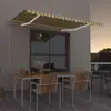 vidaXL Auvent automatique capteur de vent/LED 400x350cm Jaune et blanc