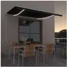 vidaXL Auvent automatique capteur de vent et LED 400x350 cm Anthracite