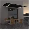 vidaXL Auvent manuel rétractable avec LED 400x350 cm Anthracite
