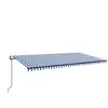 vidaXL Auvent automatique capteur de vent/LED 600x300 cm Bleu et blanc