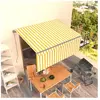 vidaXL Auvent rétractable manuel avec store 3,5x2,5 m Jaune et blanc