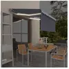 vidaXL Auvent rétractable manuel avec store LED 3,5x2,5m Bleu et blanc