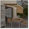 vidaXL Auvent rétractable manuel store LED 3,5x2,5 m Jaune et blanc