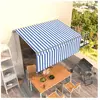 vidaXL Auvent rétractable manuel avec store 3,5x2,5 m Bleu et blanc