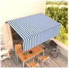 vidaXL Auvent automatique rétractable avec store 4,5x3 m Bleu et blanc